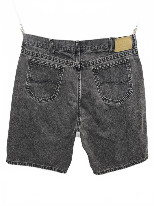 Vintage Lee Charcoal Grey Denim Jorts Shorts Made in USA 90s Skater Grunge W36