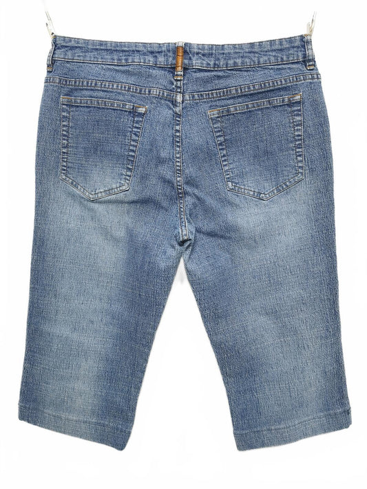 Vintage Lee One True Fit Denim Shorts Blue Wash Bermuda Y2K Indie 32W