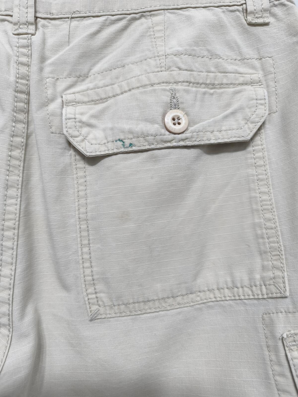 Vintage US Polo Assn Cargo Shorts Cream Beige 90s Old Money Summer Utility 32 W