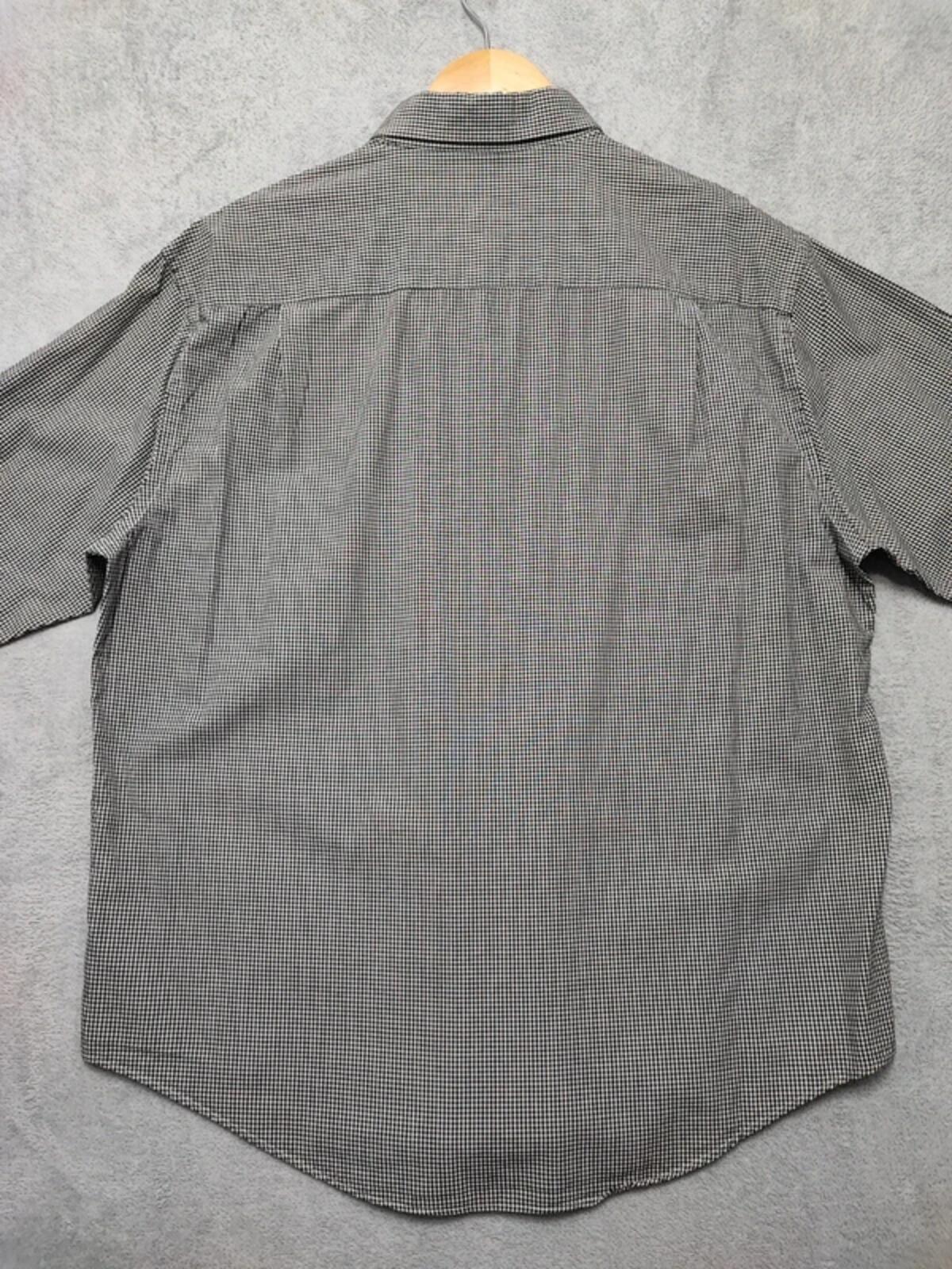Vintage Nautica Checked Shirt XL Black White Cotton Long Sleeve Plaid 90s Retro