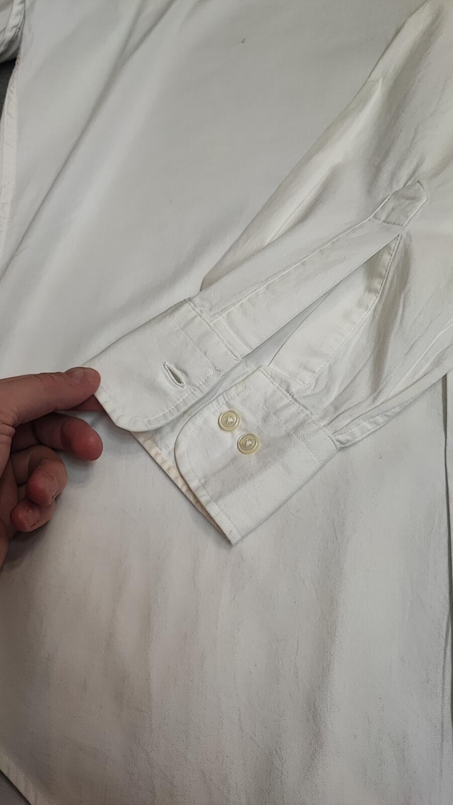 Vintage Chaps White Shirt XL Long Sleeve Cotton Plain Preppy 90s Y2K Retro Dad
