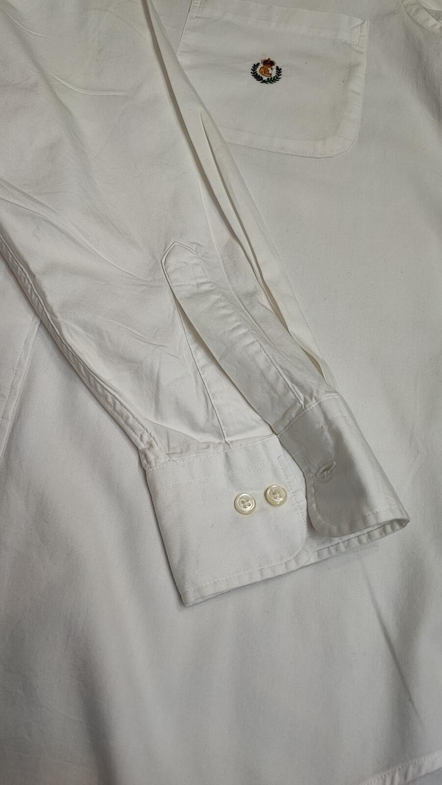 Vintage Chaps White Shirt XL Long Sleeve Cotton Plain Preppy 90s Y2K Retro Dad