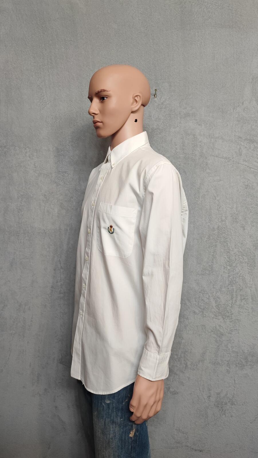Vintage Chaps White Shirt XL Long Sleeve Cotton Plain Preppy 90s Y2K Retro Dad
