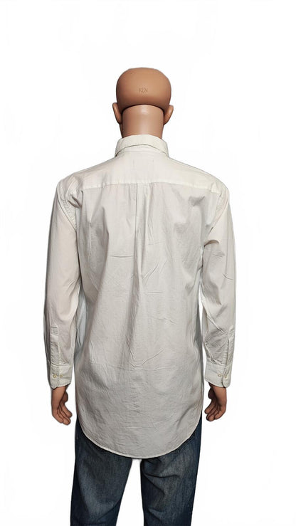 Vintage Chaps White Shirt XL Long Sleeve Cotton Plain Preppy 90s Y2K Retro Dad