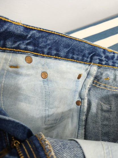 Vintage Levis 517 Blue Denim Shorts W30 Cut Off Raw Hem 90s Grunge Festival Y2K