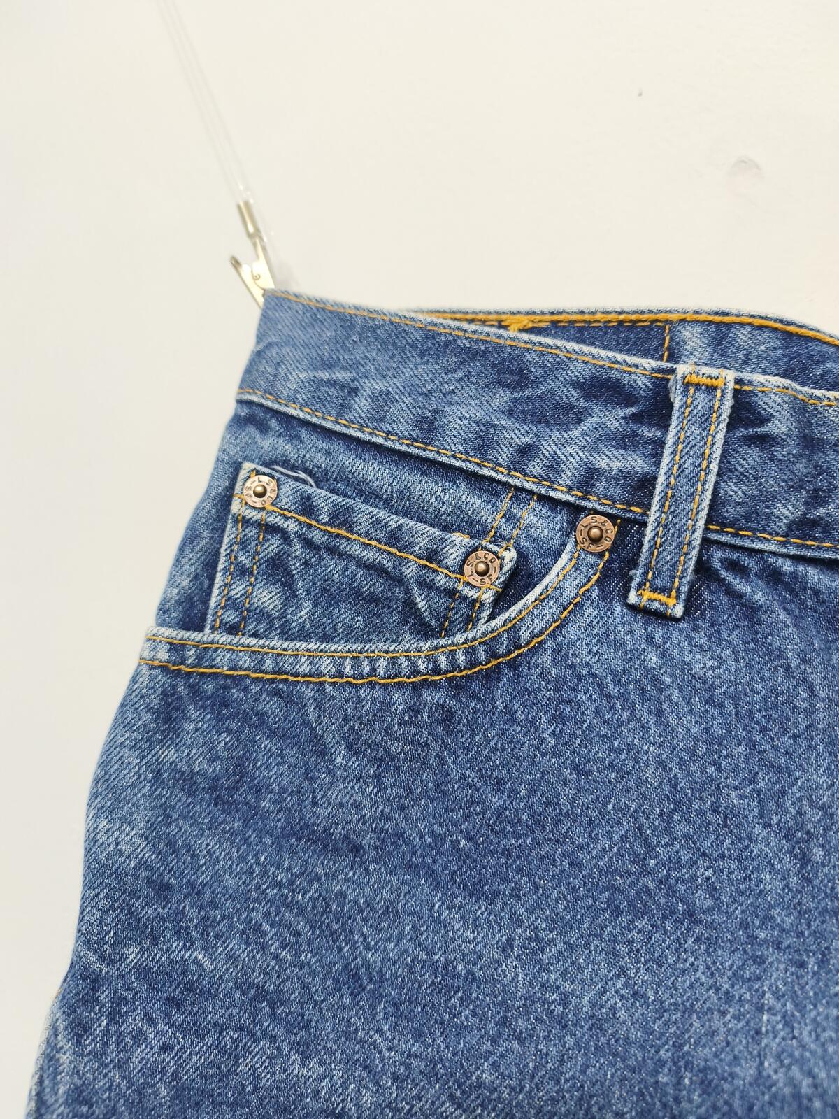Vintage Levis 517 Blue Denim Shorts W30 Cut Off Raw Hem 90s Grunge Festival Y2K