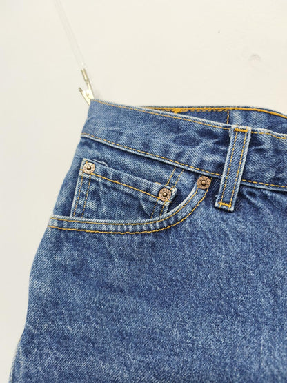Vintage Levis 517 Blue Denim Shorts W30 Cut Off Raw Hem 90s Grunge Festival Y2K