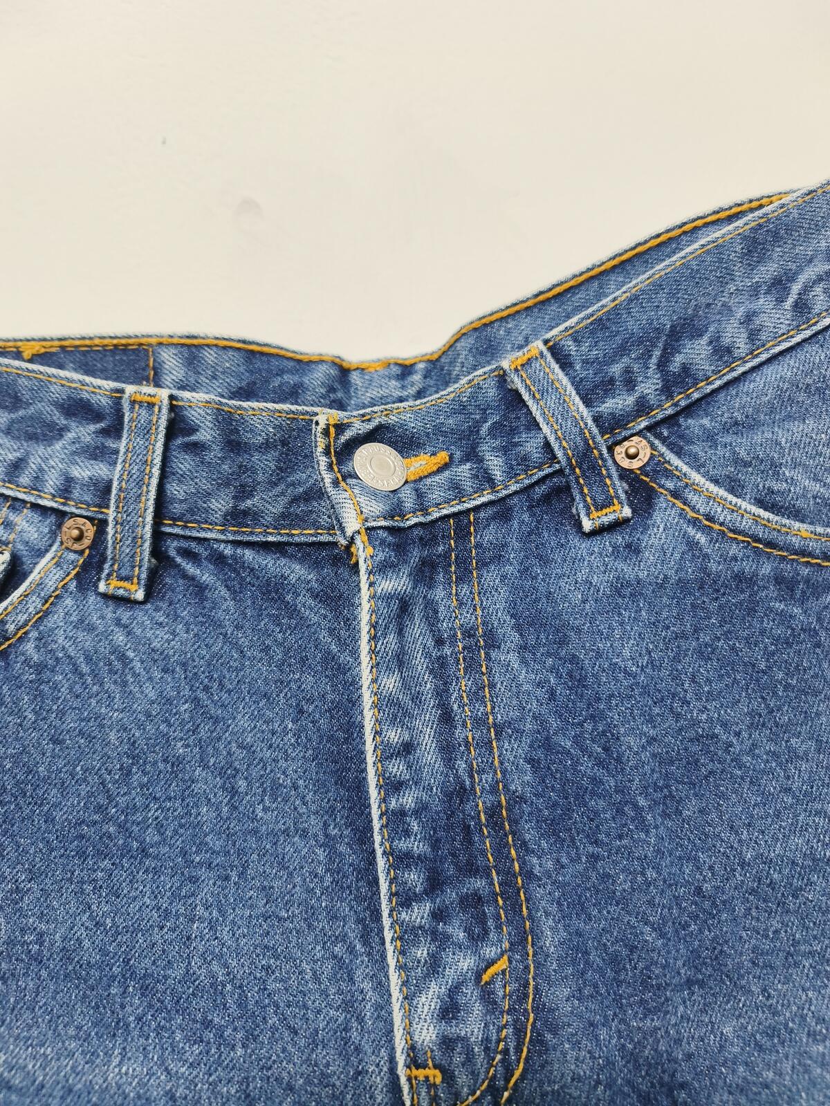 Vintage Levis 517 Blue Denim Shorts W30 Cut Off Raw Hem 90s Grunge Festival Y2K