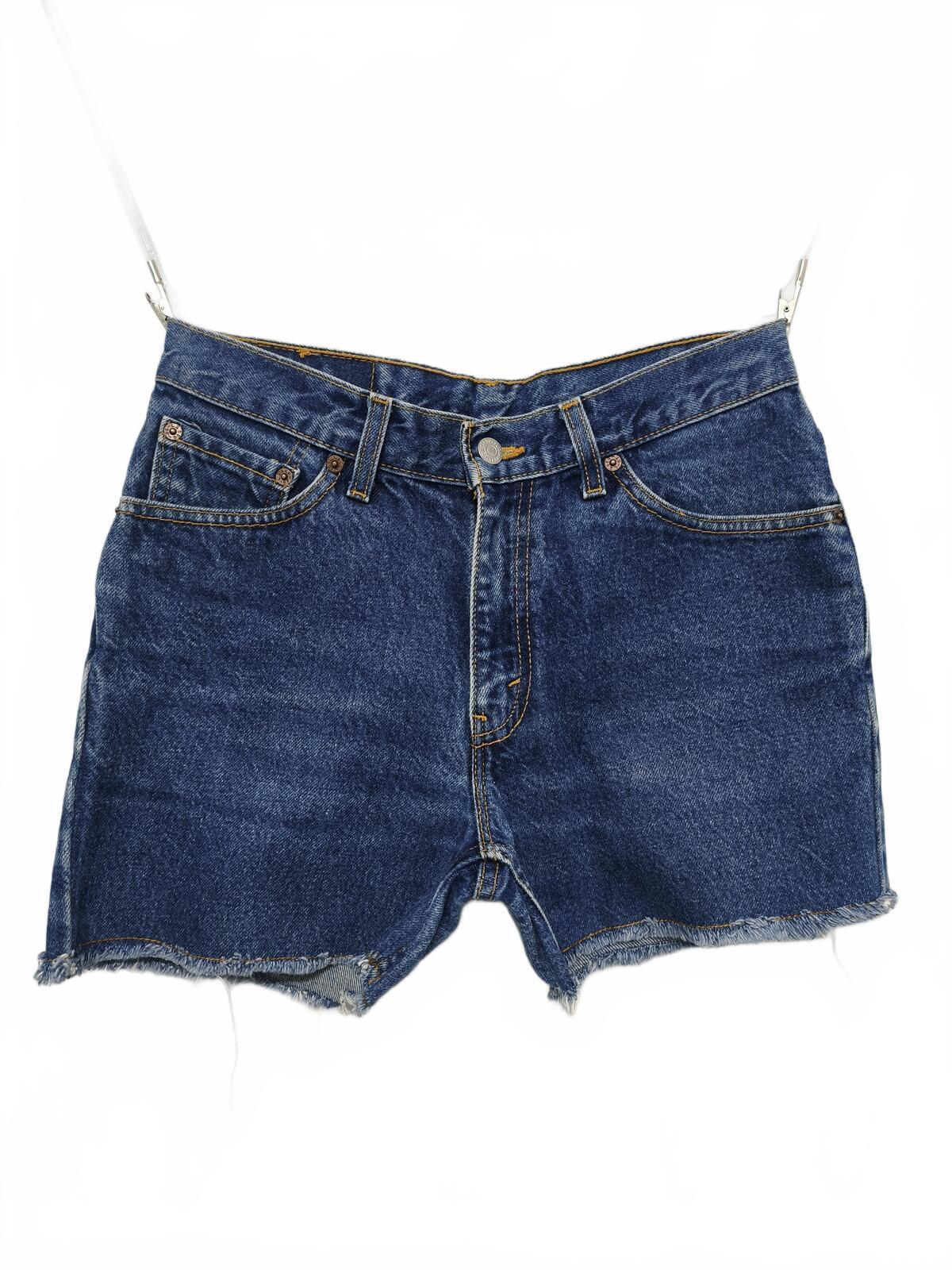 Vintage Levis 517 Blue Denim Shorts W30 Cut Off Raw Hem 90s Grunge Festival Y2K