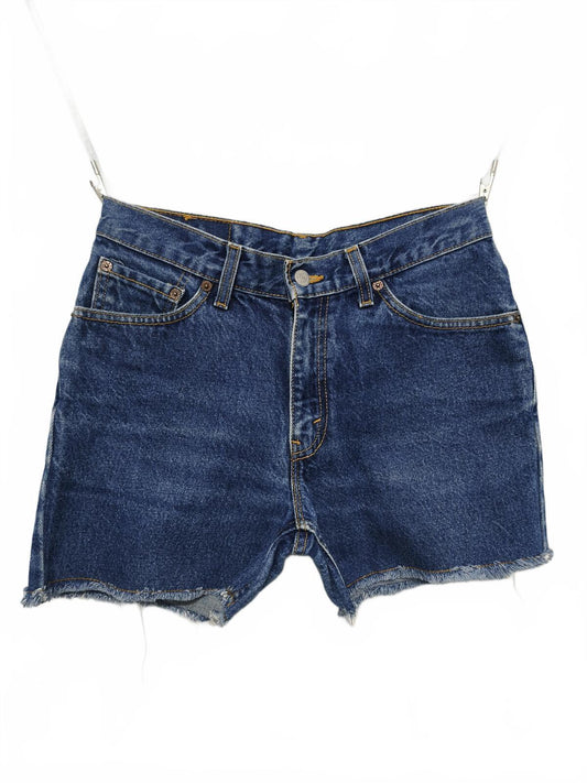 Vintage Levis 517 Blue Denim Shorts W30 Cut Off Raw Hem 90s Grunge Festival Y2K