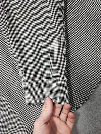 Vintage Nautica Checked Shirt XL Black White Cotton Long Sleeve Plaid 90s Retro