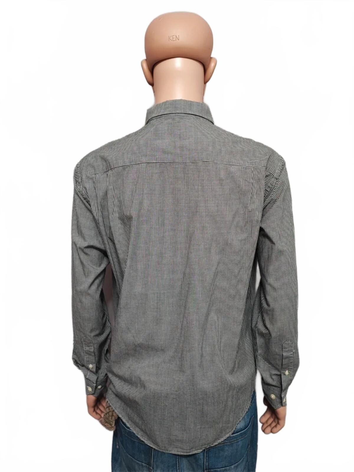 Vintage Nautica Checked Shirt XL Black White Cotton Long Sleeve Plaid 90s Retro