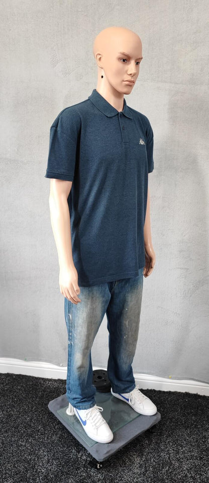 Vintage Kappa Omini Logo Polo Shirt Heather Blue Retro Y2K Men's Size Large L