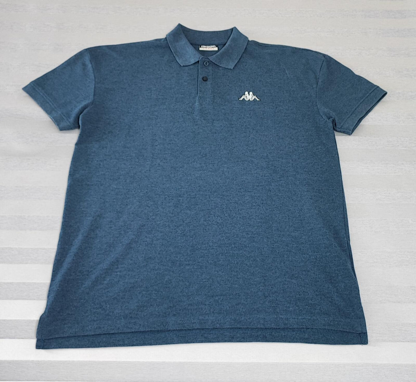 Vintage Kappa Omini Logo Polo Shirt Heather Blue Retro Y2K Men's Size Large L