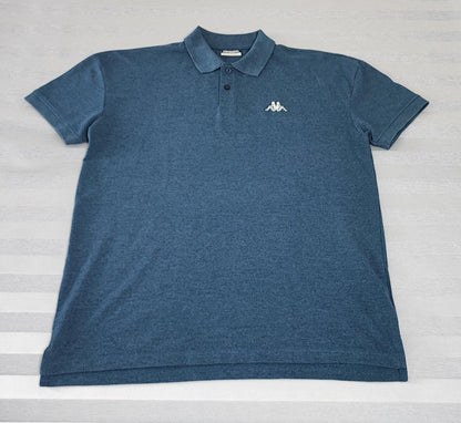 Vintage Kappa Omini Logo Polo Shirt Heather Blue Retro Y2K Men's Size Large L
