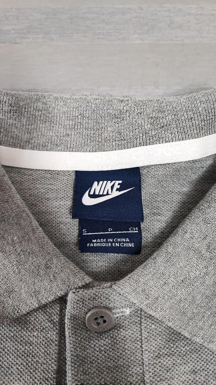 Vintage Nike Embroidered Swoosh Polo Shirt Grey Retro 90s Y2K Men's Size Small S