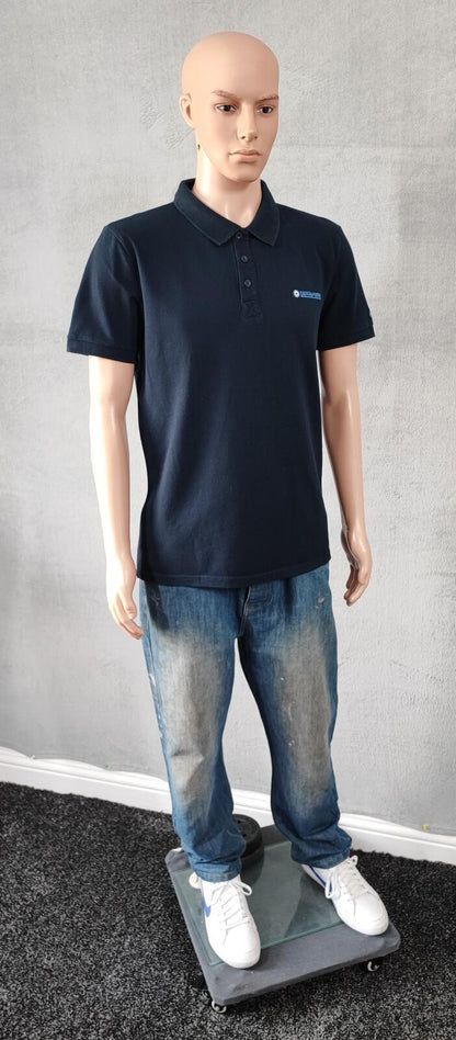 Vintage Lambretta Embroidered Logo Polo Shirt Navy Blue Retro 90s Men's Size M