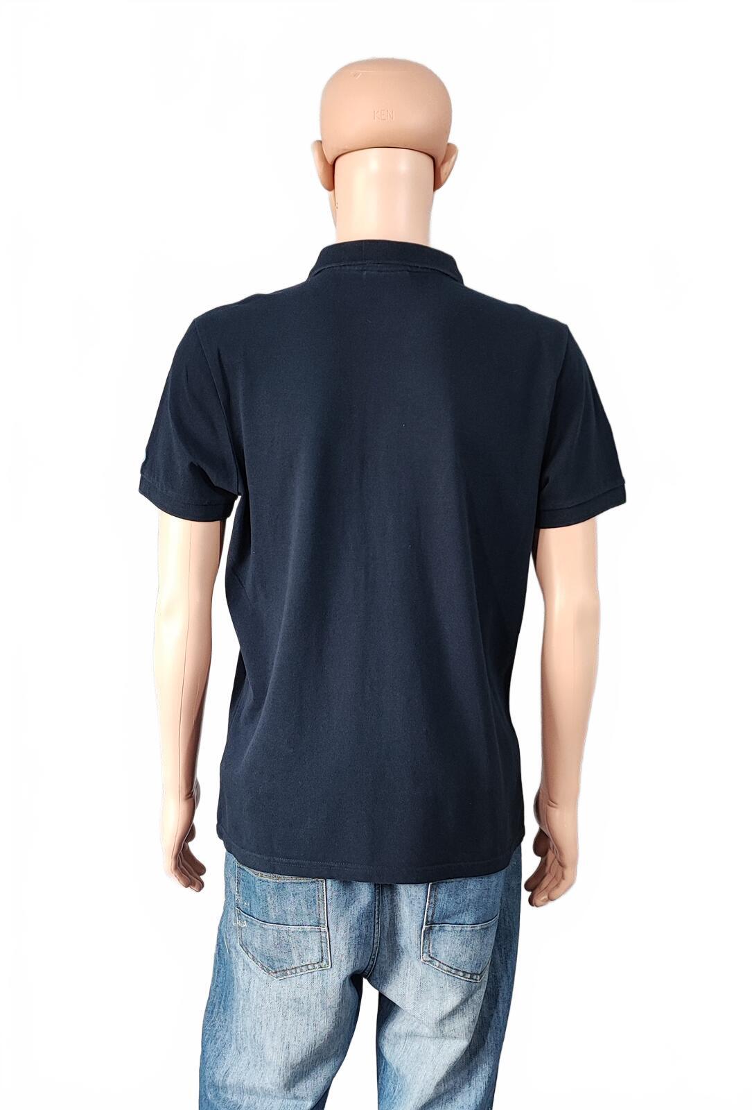Vintage Lambretta Embroidered Logo Polo Shirt Navy Blue Retro 90s Men's Size M