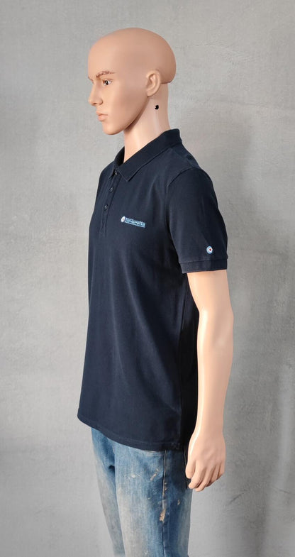 Vintage Lambretta Embroidered Logo Polo Shirt Navy Blue Retro 90s Men's Size M