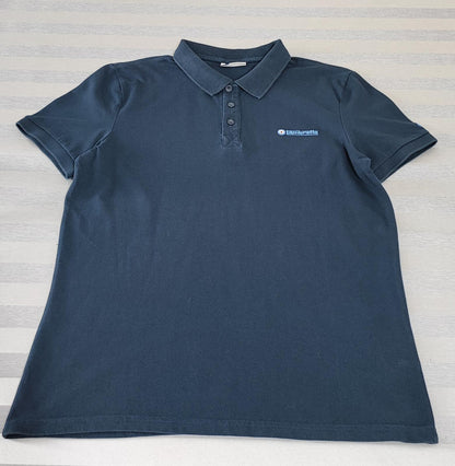 Vintage Lambretta Embroidered Logo Polo Shirt Navy Blue Retro 90s Men's Size M