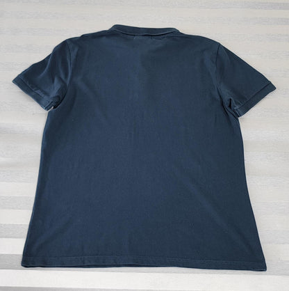 Vintage Lambretta Embroidered Logo Polo Shirt Navy Blue Retro 90s Men's Size M