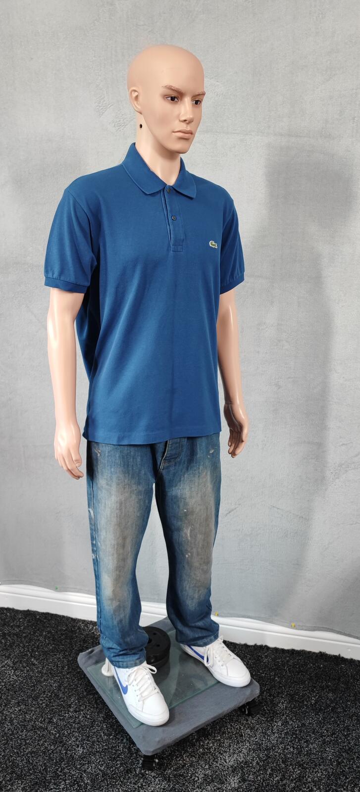 Vintage Lacoste Crocodile Logo Polo Shirt Blue Retro Y2K Men's Size XL
