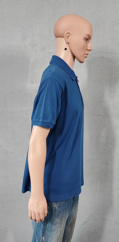 Vintage Lacoste Crocodile Logo Polo Shirt Blue Retro Y2K Men's Size XL