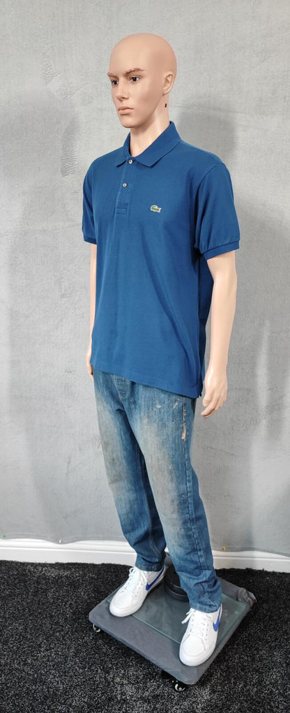 Vintage Lacoste Crocodile Logo Polo Shirt Blue Retro Y2K Men's Size XL