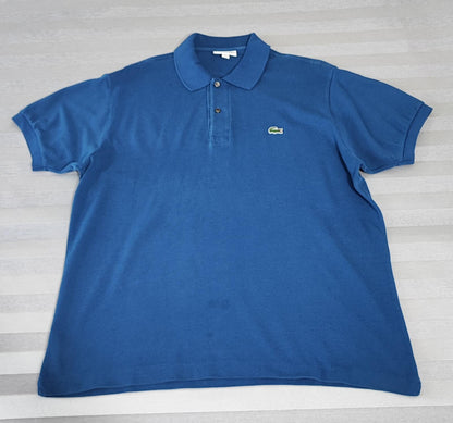Vintage Lacoste Crocodile Logo Polo Shirt Blue Retro Y2K Men's Size XL
