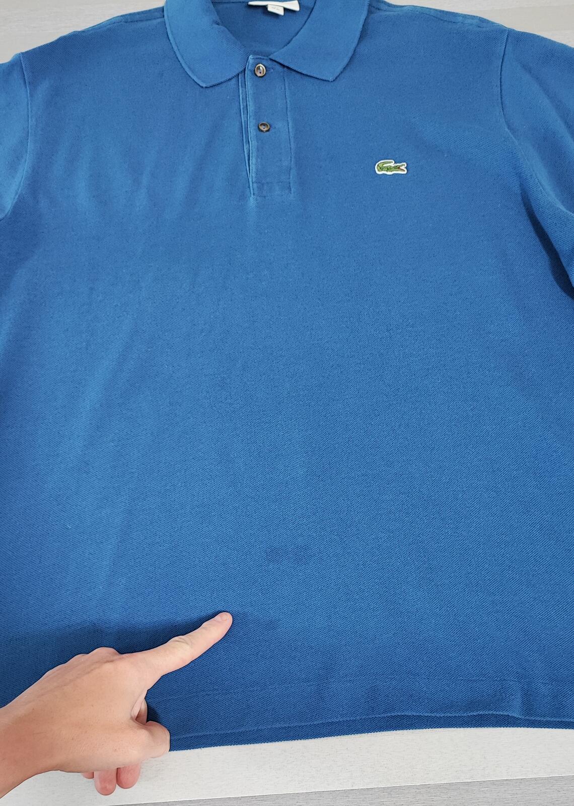 Vintage Lacoste Crocodile Logo Polo Shirt Blue Retro Y2K Men's Size XL