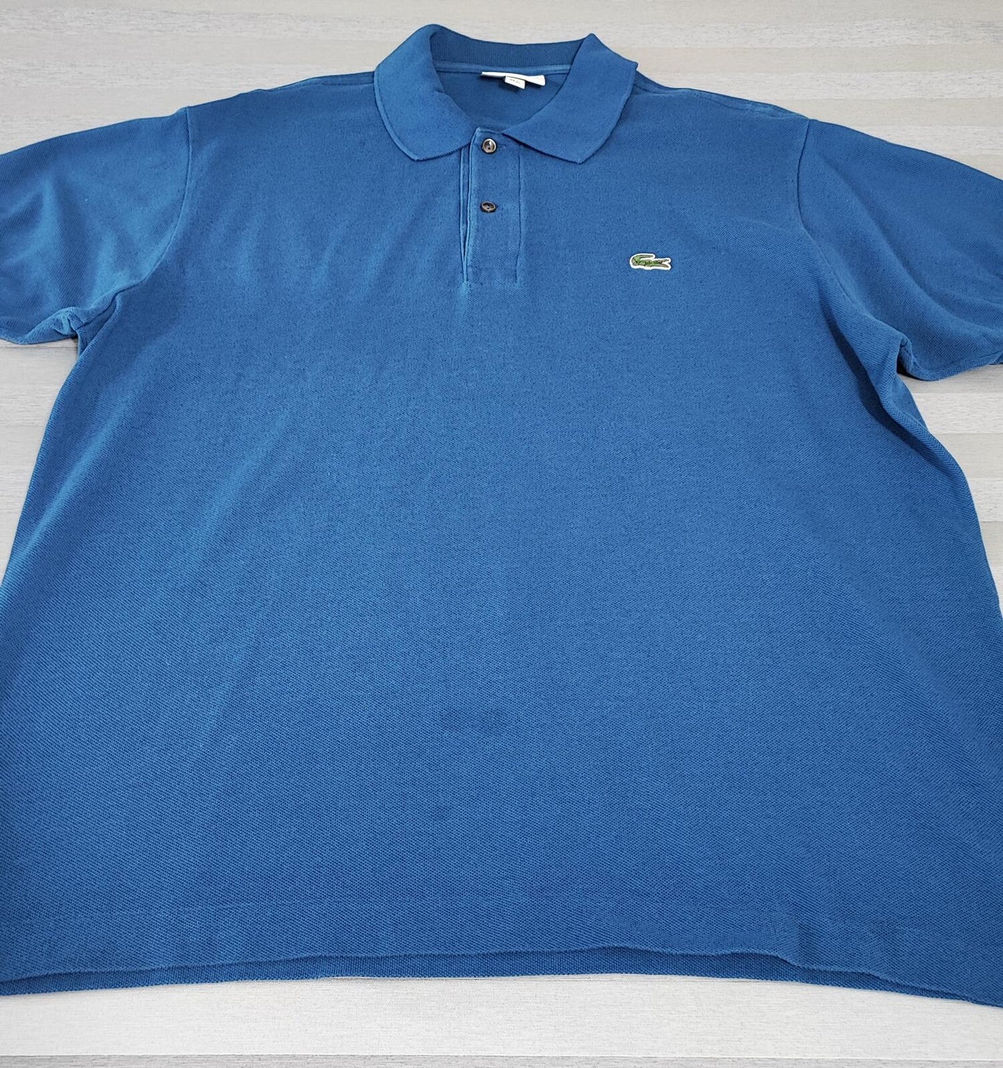 Vintage Lacoste Crocodile Logo Polo Shirt Blue Retro Y2K Men's Size XL