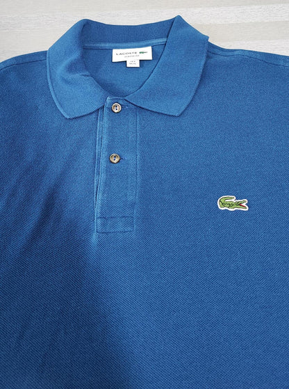 Vintage Lacoste Crocodile Logo Polo Shirt Blue Retro Y2K Men's Size XL