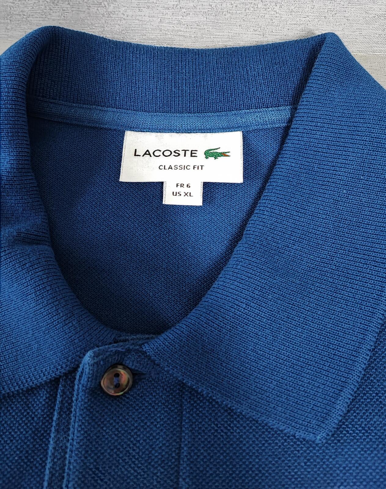 Vintage Lacoste Crocodile Logo Polo Shirt Blue Retro Y2K Men's Size XL