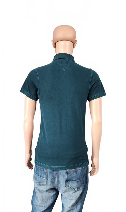 Vintage Tommy Hilfiger Polo Shirt Faded Green Retro 90s Men's Size Small S