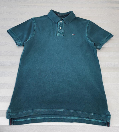Vintage Tommy Hilfiger Polo Shirt Faded Green Retro 90s Men's Size Small S