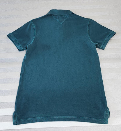Vintage Tommy Hilfiger Polo Shirt Faded Green Retro 90s Men's Size Small S