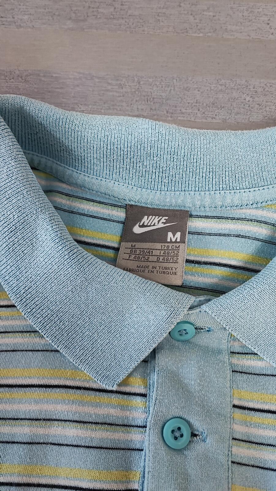 Vintage Nike Embroidered Swoosh Polo Shirt Sky Blue Retro 90s Men's Size Small S