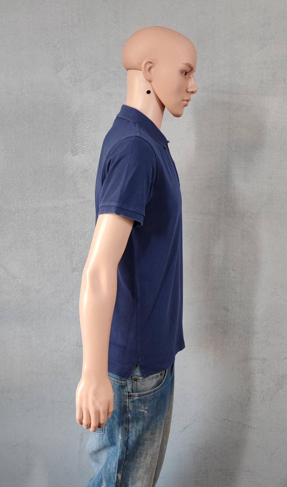 Vintage Gant Embroidered Logo Polo Shirt Faded Navy Blue Retro 90s Men's Size M