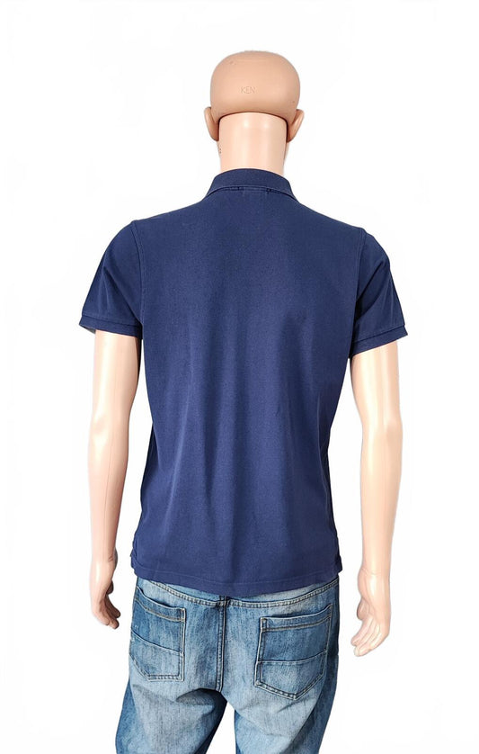 Vintage Gant Embroidered Logo Polo Shirt Faded Navy Blue Retro 90s Men's Size M