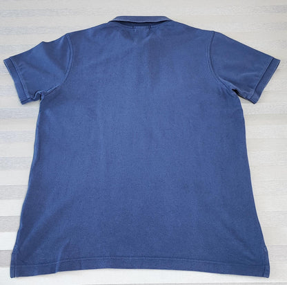 Vintage Gant Embroidered Logo Polo Shirt Faded Navy Blue Retro 90s Men's Size M