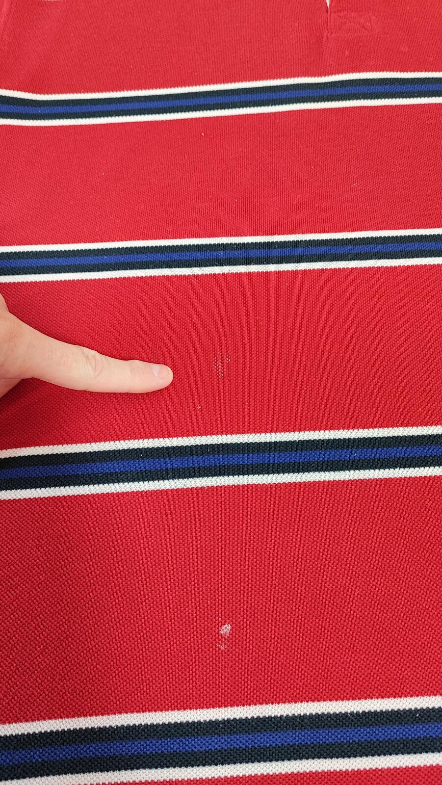 Vintage Reebok Embroidered Polo Shirt Red Blue Striped Retro 90s Men Size XL