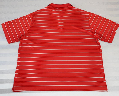 Vintage Nike Dri-Fit Striped Golf Polo Shirt Red White Black Retro Y2K Men's Size XXL