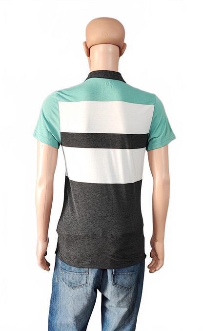 Vintage Nike Dri-Fit Polo Shirt Grey White Mint Green Retro Y2K Men's Size Small