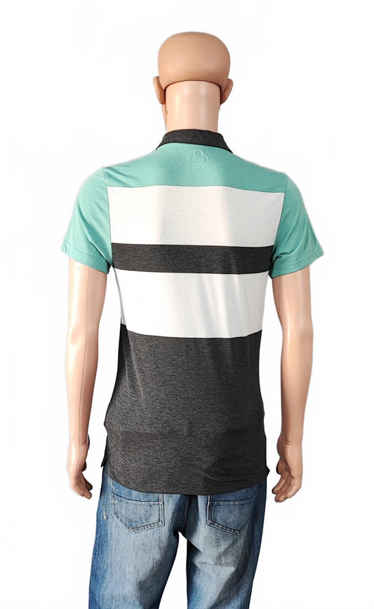 Vintage Nike Dri-Fit Polo Shirt Grey White Mint Green Retro Y2K Men's Size Small