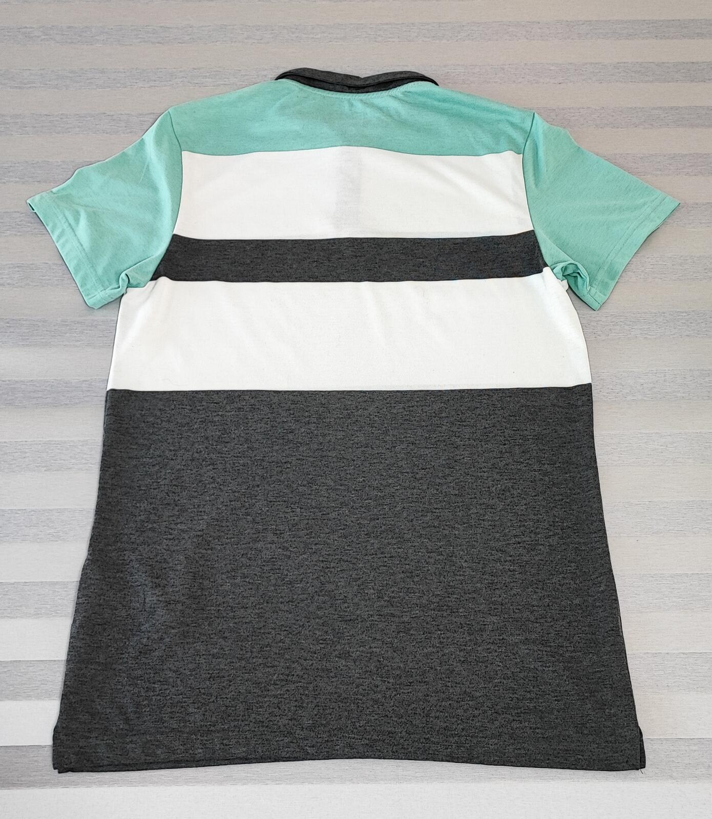 Vintage Nike Dri-Fit Polo Shirt Grey White Mint Green Retro Y2K Men's Size Small