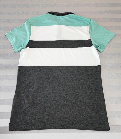 Vintage Nike Dri-Fit Polo Shirt Grey White Mint Green Retro Y2K Men's Size Small