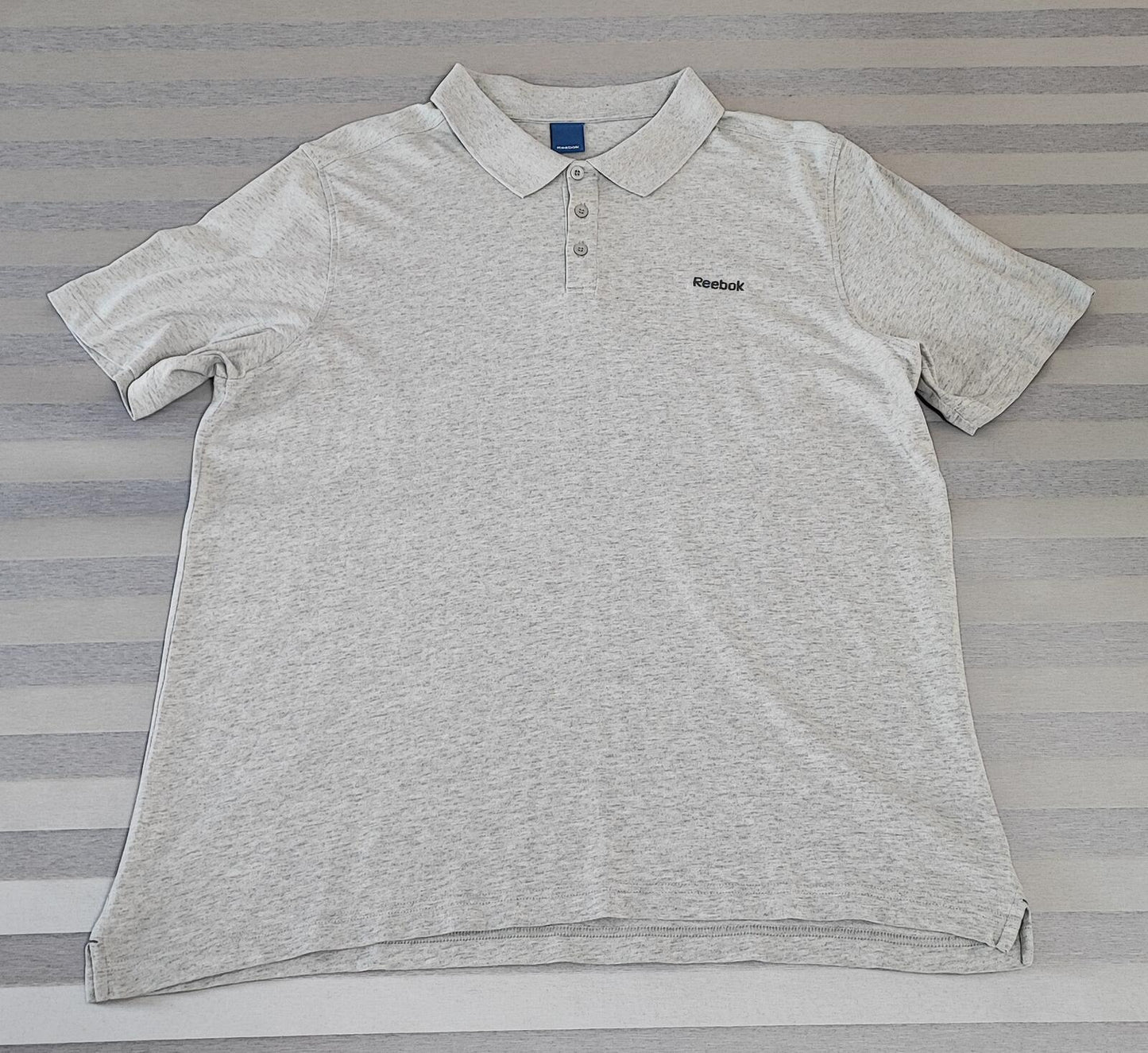 Vintage Reebok Embroidered Logo Polo Shirt Grey Retro 90s Men's Size Large L