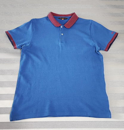 Vintage Ben Sherman Embroidered Logo Polo Shirt Blue Retro 90s Men's Size S
