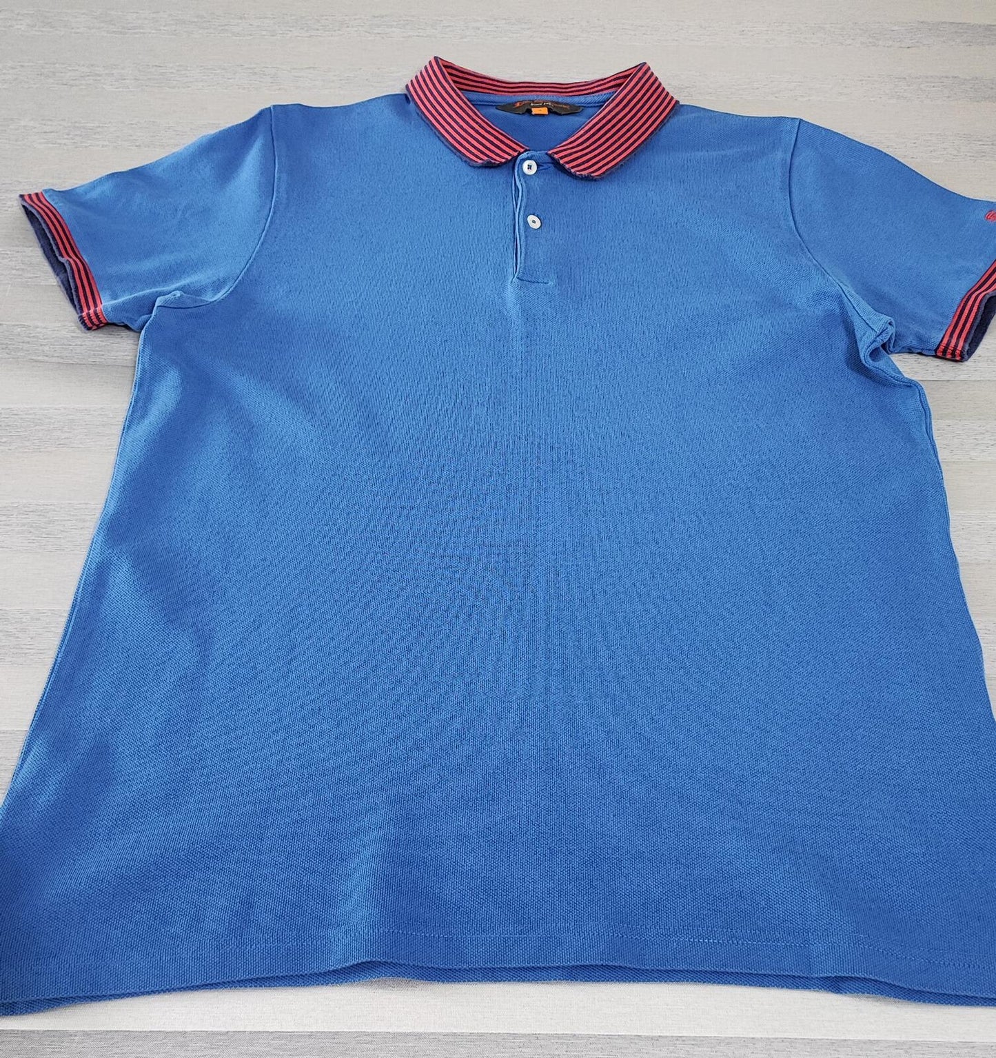 Vintage Ben Sherman Embroidered Logo Polo Shirt Blue Retro 90s Men's Size S