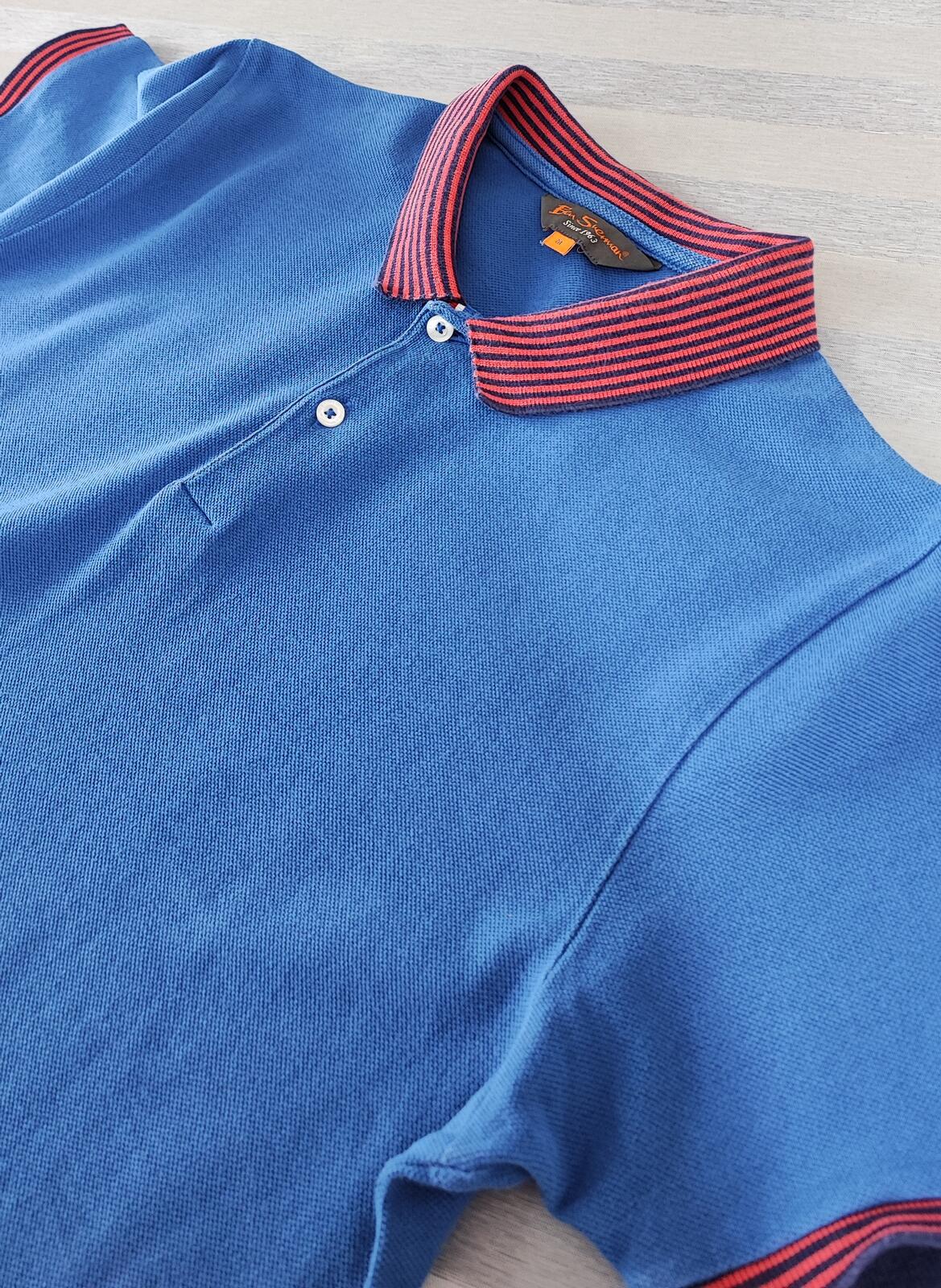 Vintage Ben Sherman Embroidered Logo Polo Shirt Blue Retro 90s Men's Size S